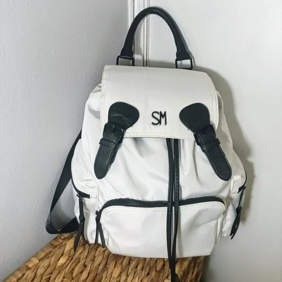 Steve Madden White and Black Backpack Steve Madden Theda Backpack, White/Black, One Size, White  main image 4